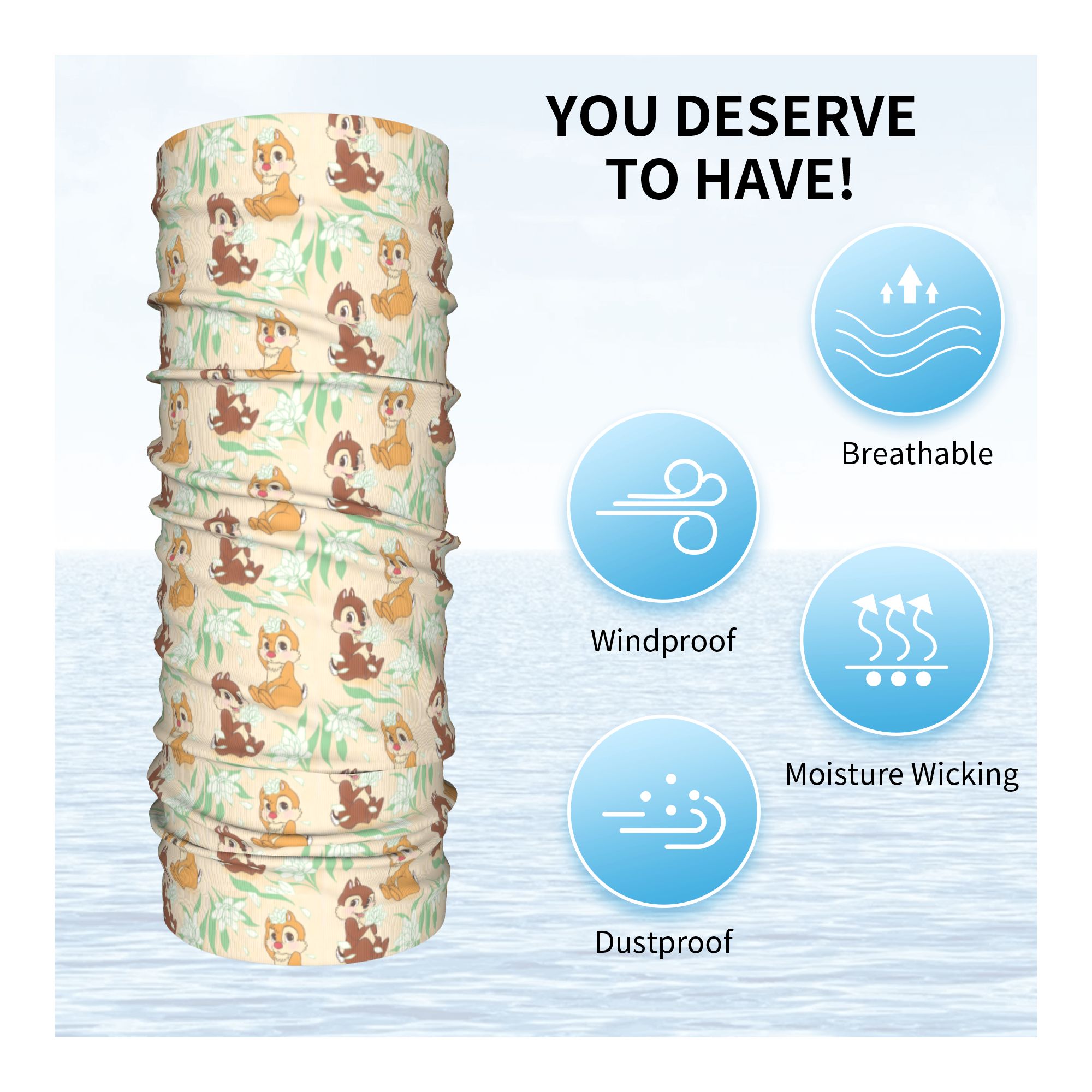 Custom Cute C-Chip And D-Dale  - Neck Gaiter Face Cover ulasan dan harga