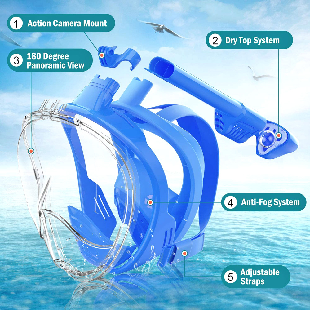 Kids Full Face Snorkel Mask Di - Anti Pollution Mask ulasan dan harga